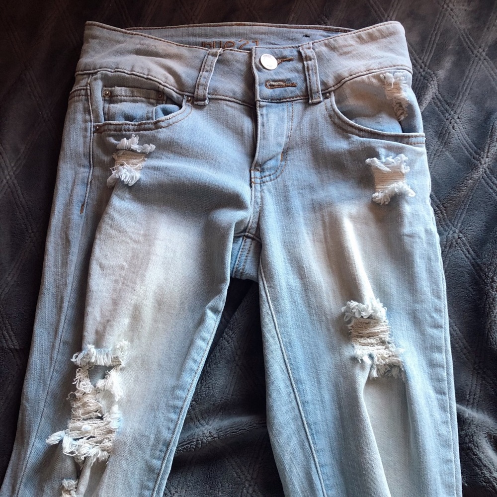 light denim ripped jeans